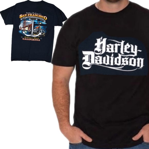 Harley-Davidson Other - 🎄SALE🎄Harley Davidson Mens M Black Fisherman's Wharf Short Slv Top